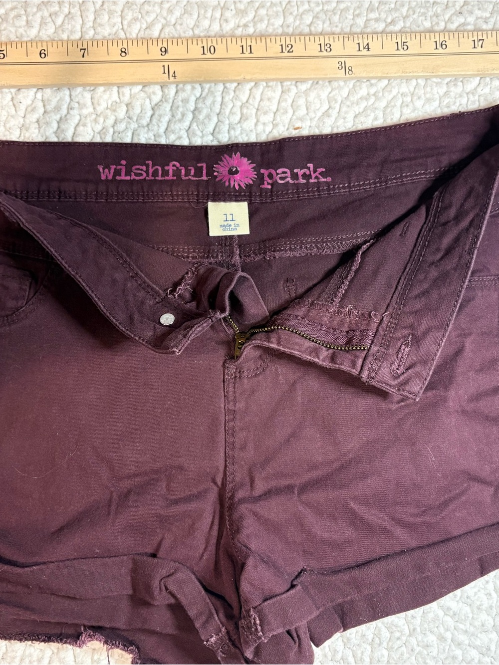 Wishful Park Plum High-Rise Cotton Shorts